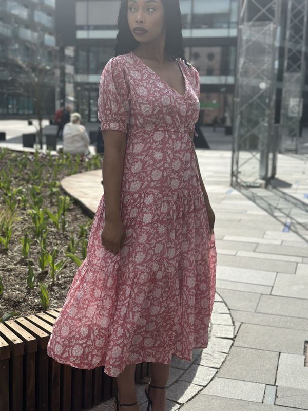LEENA DRESS/PINK