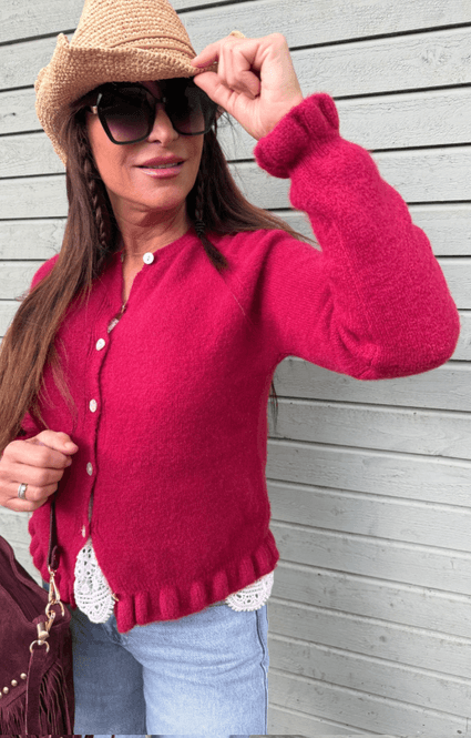 Hovedbilde AVA ALPACA CARDIGAN/ DARK PINK