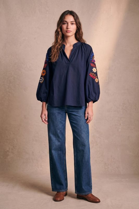 MIRA BLOUSE/ NAVY
